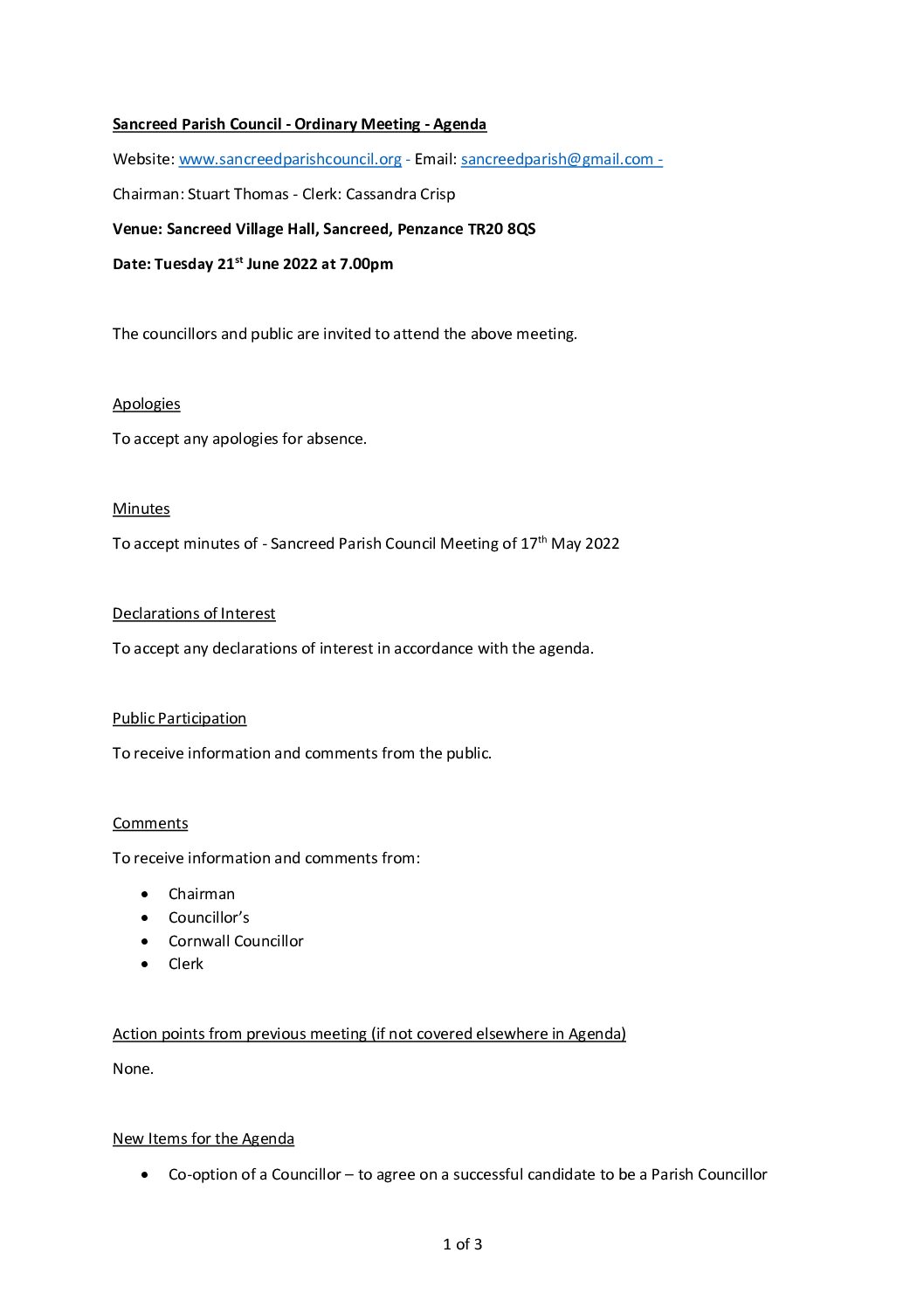 SPC – Agenda – 06-22