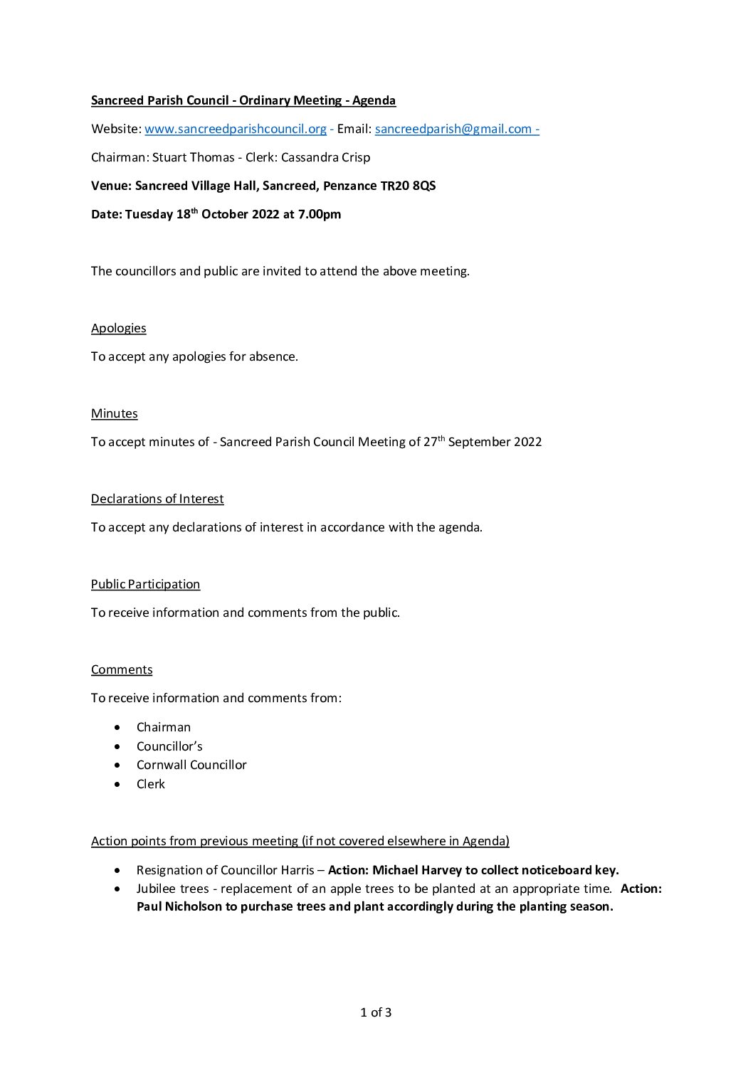 SPC – Agenda – 10-22