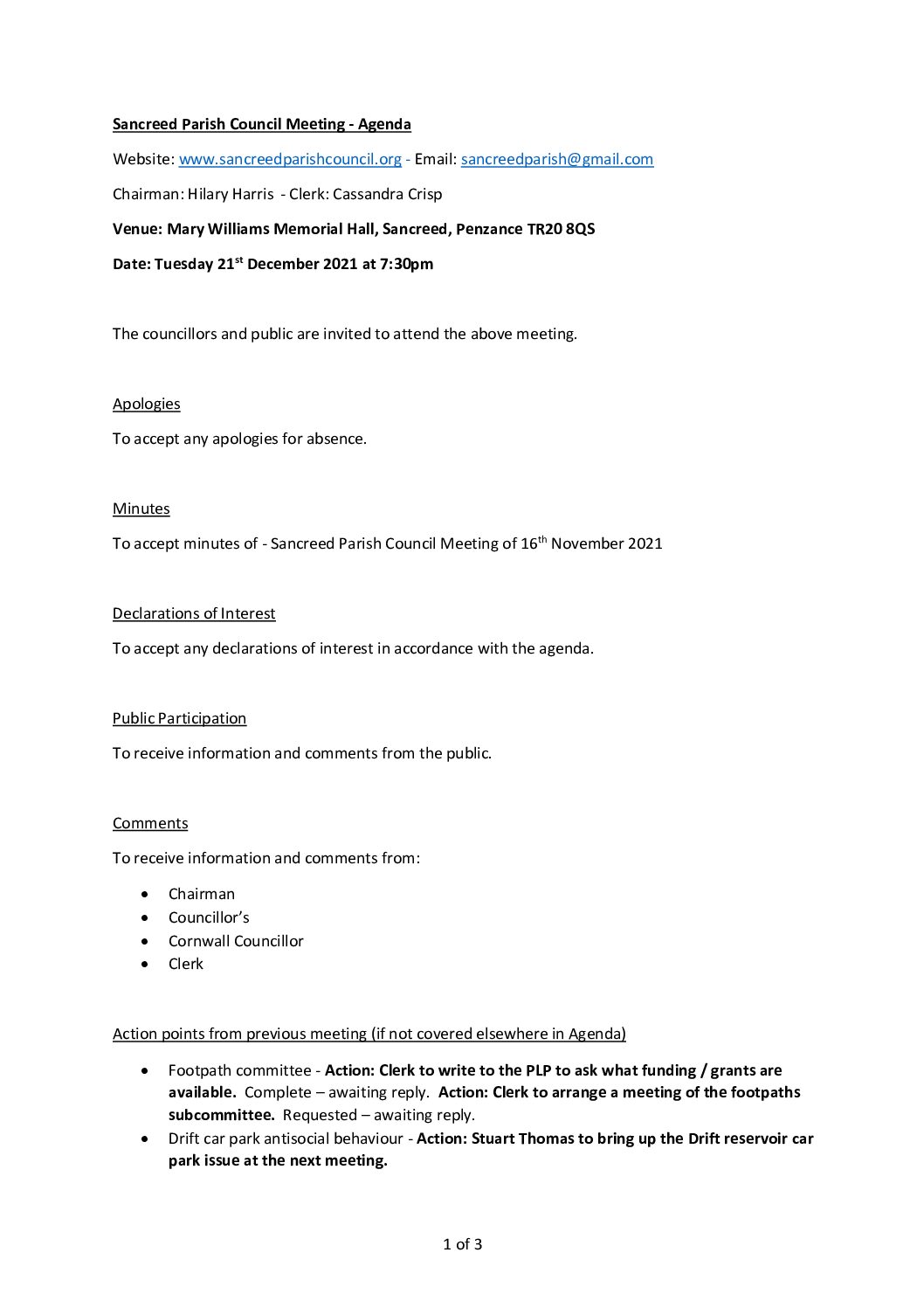 SPC – Agenda – 12-21