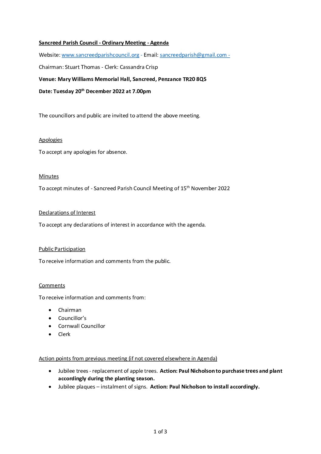 SPC – Agenda – 12-22