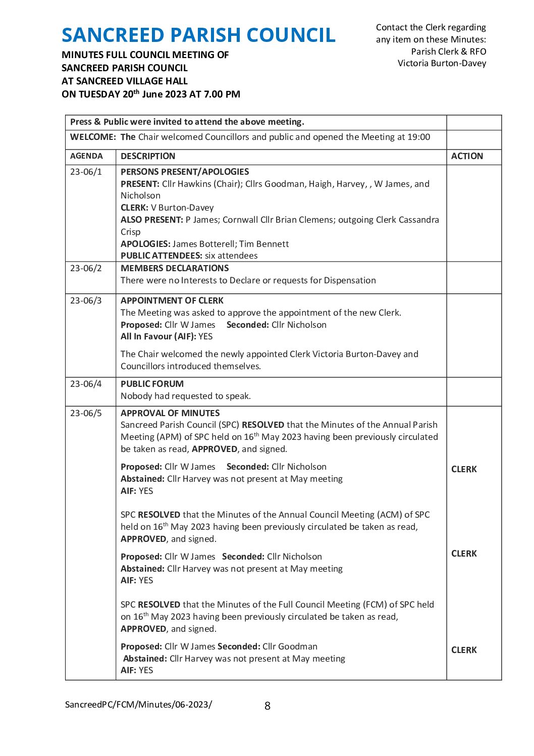SanPC FCM Minutes 06-2023