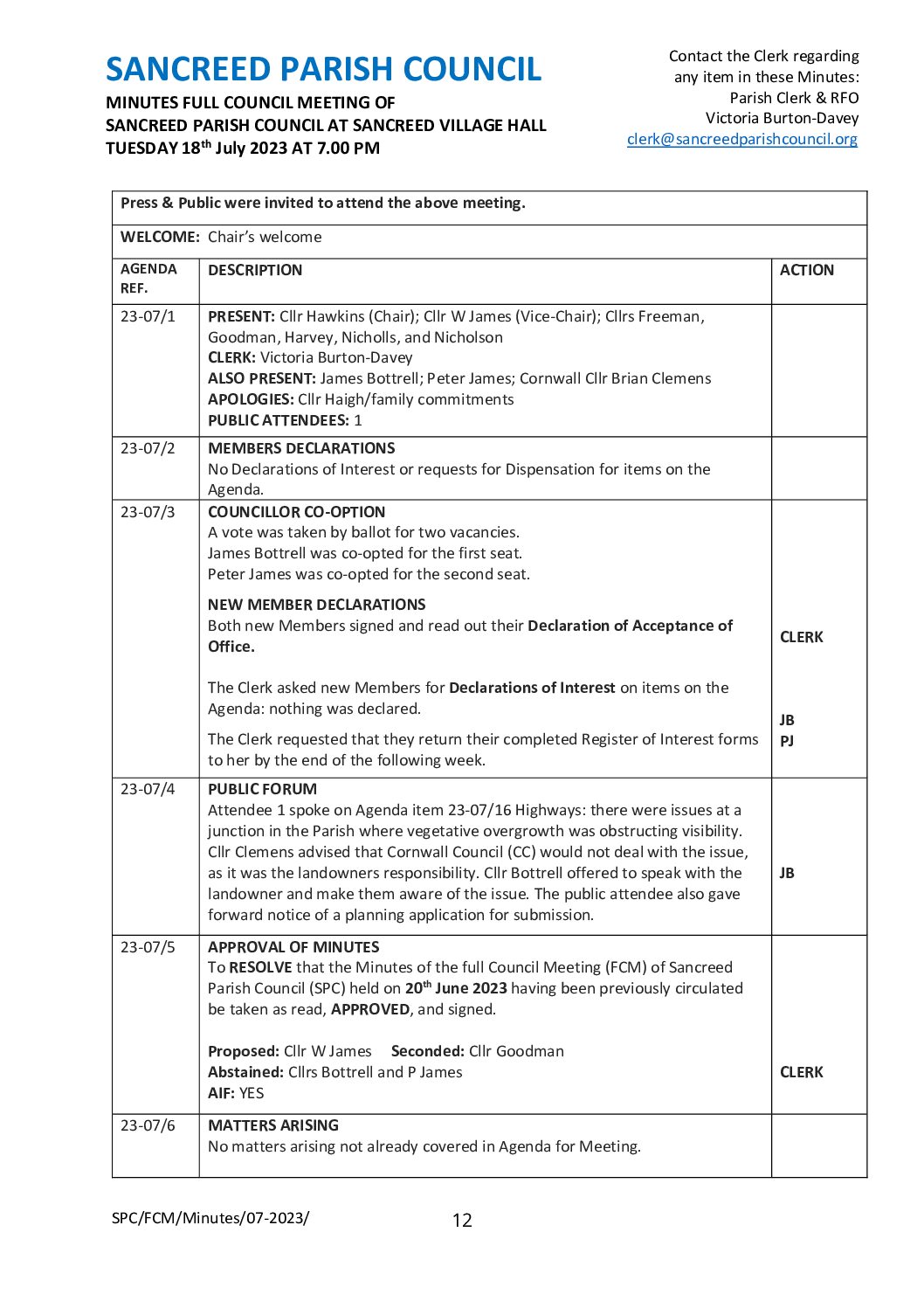 SanPC FCM Minutes 07-2023