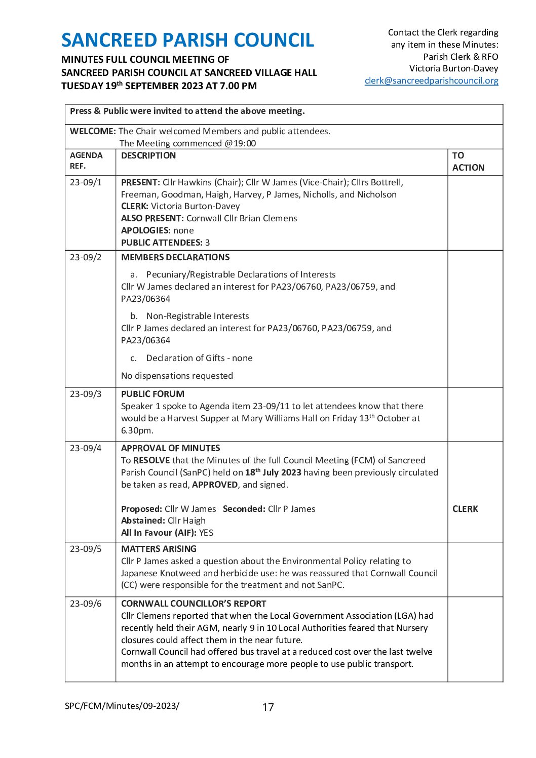 SanPC FCM Minutes 09-2023