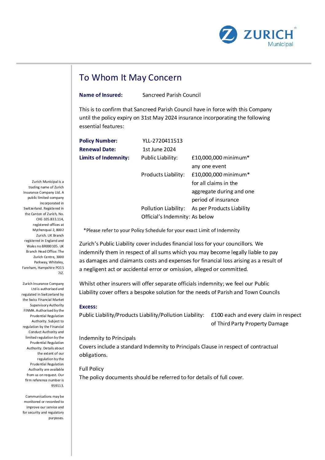 Public Liability Insurance