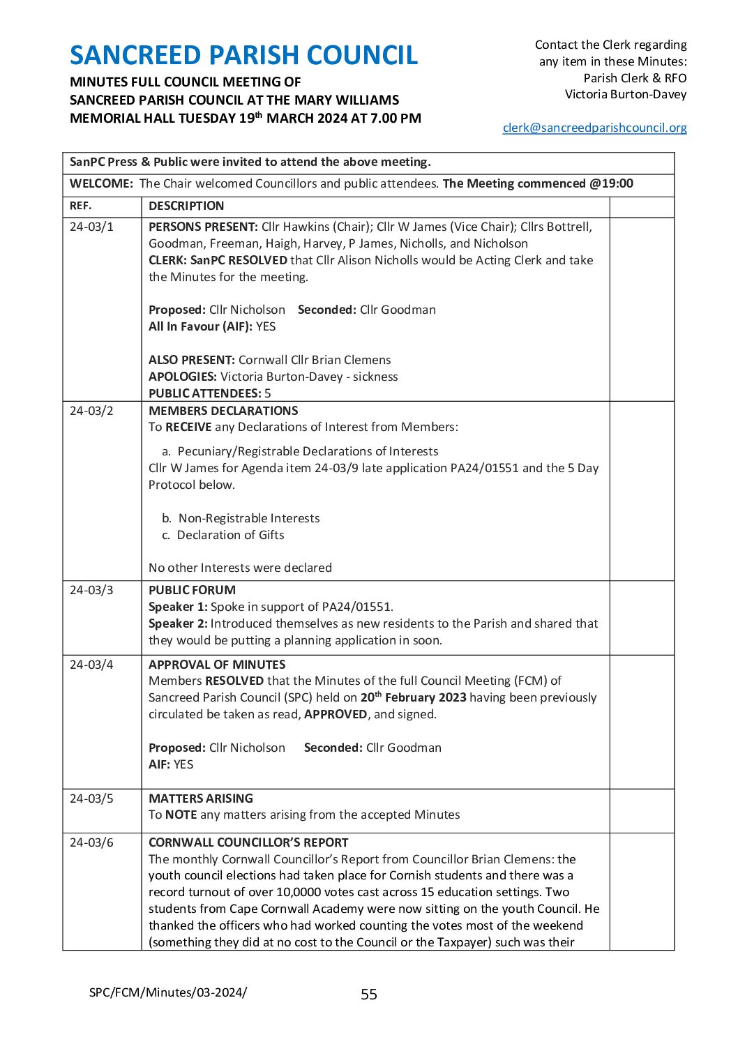 SanPC FCM Minutes 03-2024