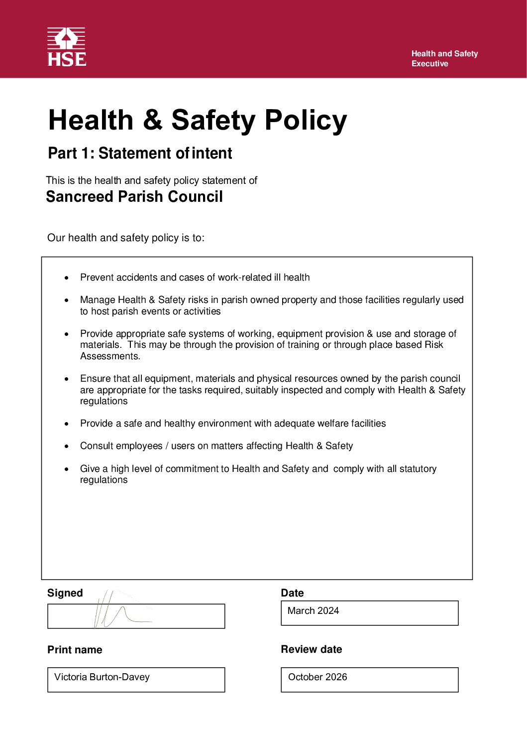 SanPC Health & Safety Policy 2024