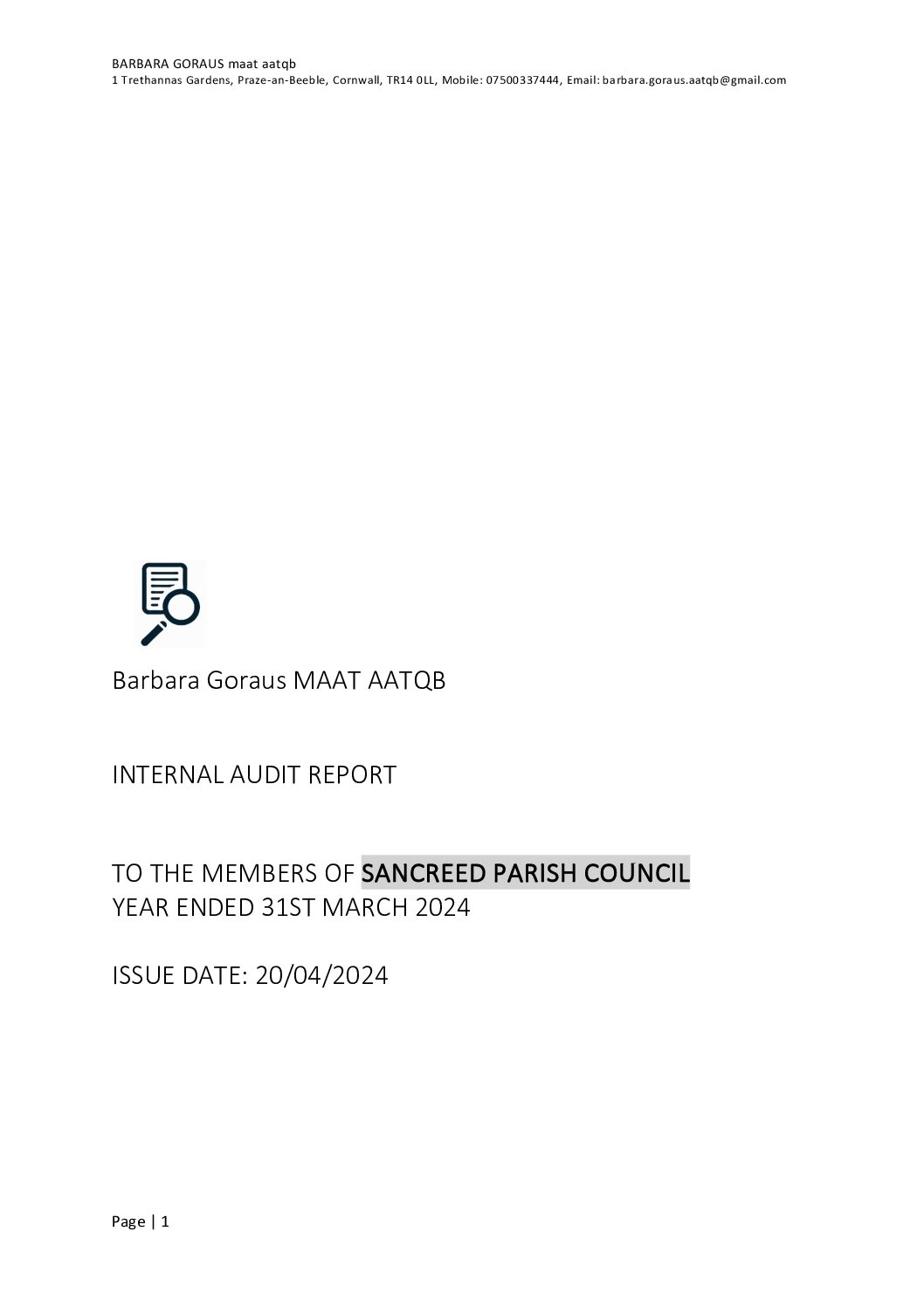 SanPC Internal Audit Report 2023-24