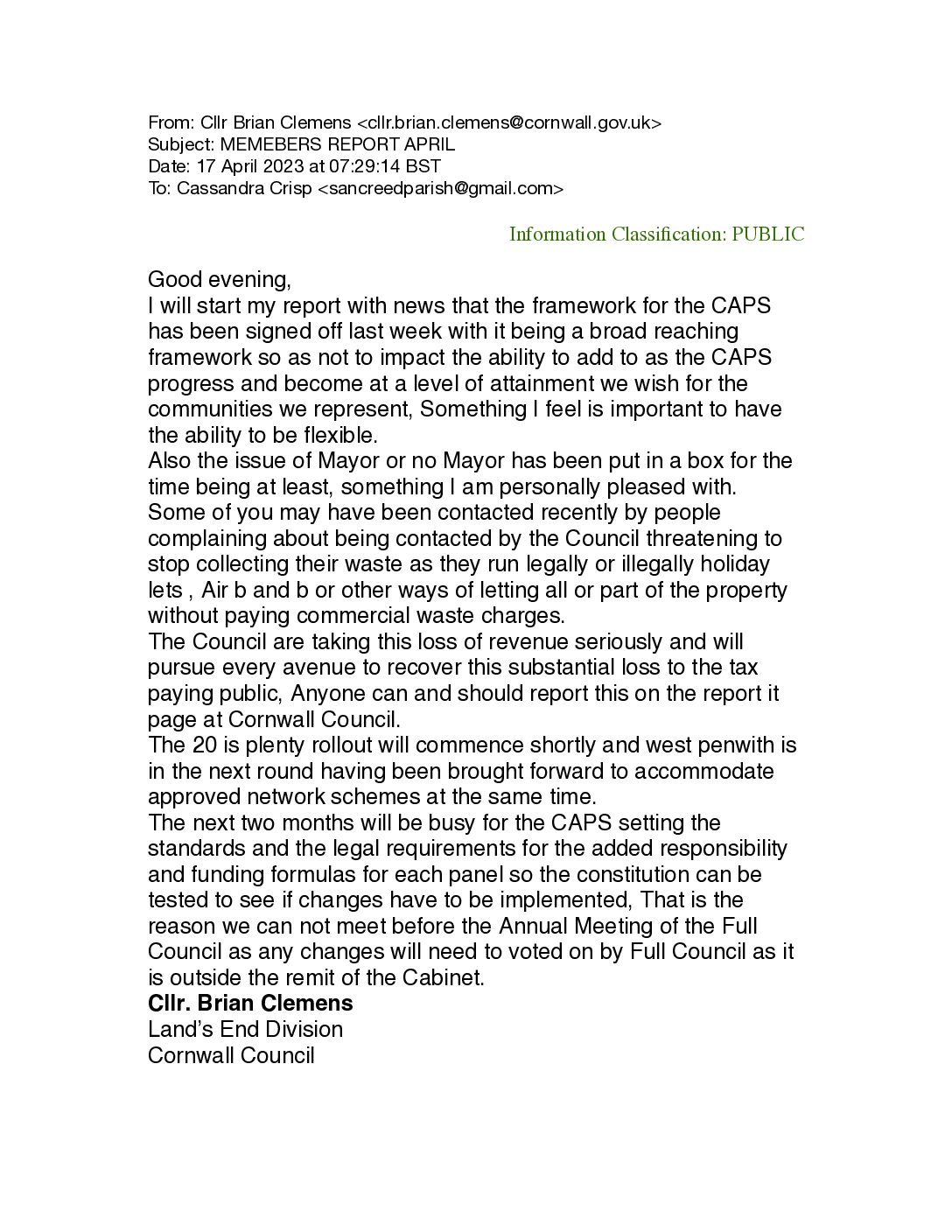 SanPC Local Member Report 04-2023