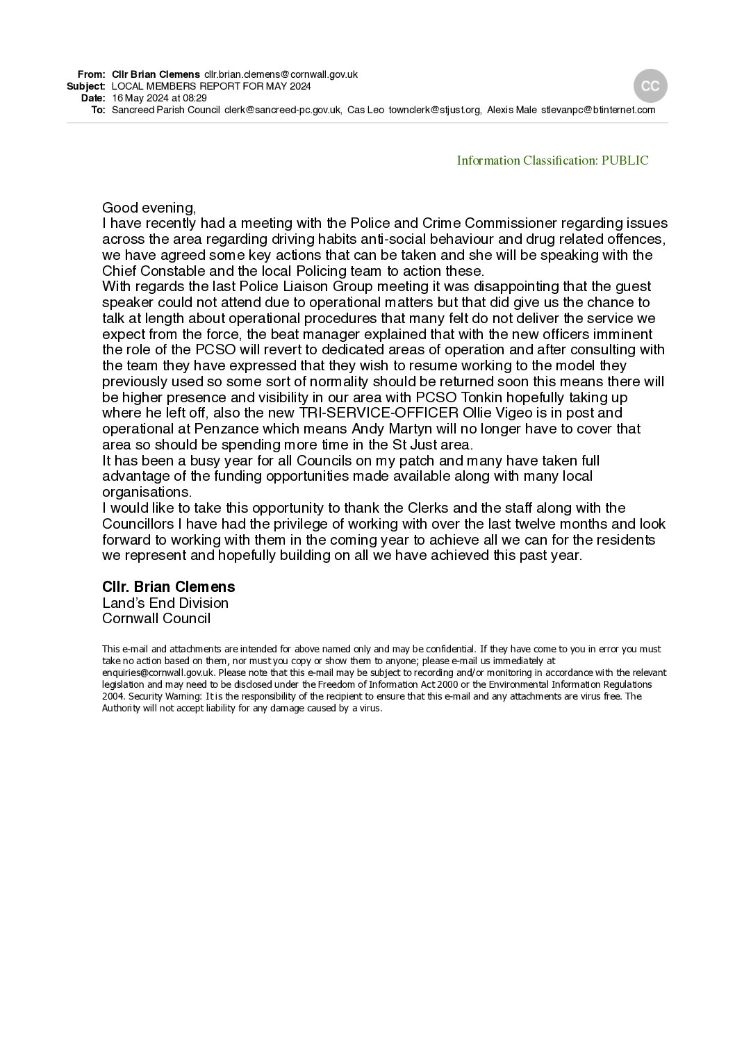 SanPC Local Member Report 05-2024