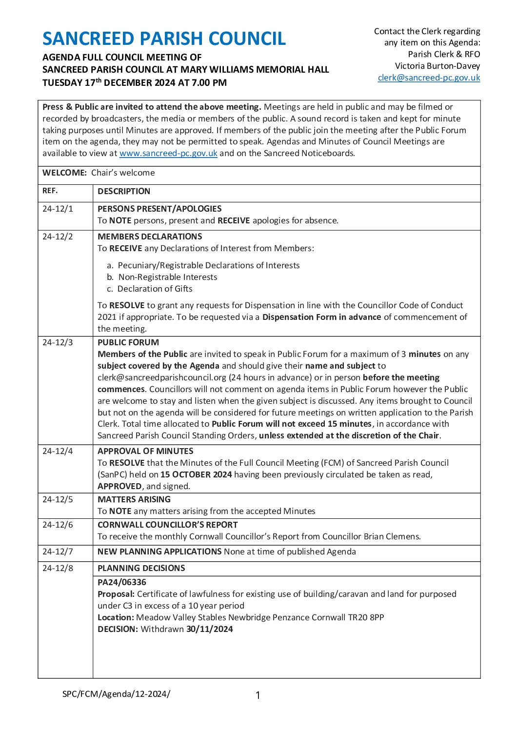 SanPC FCM Agenda 12-2024