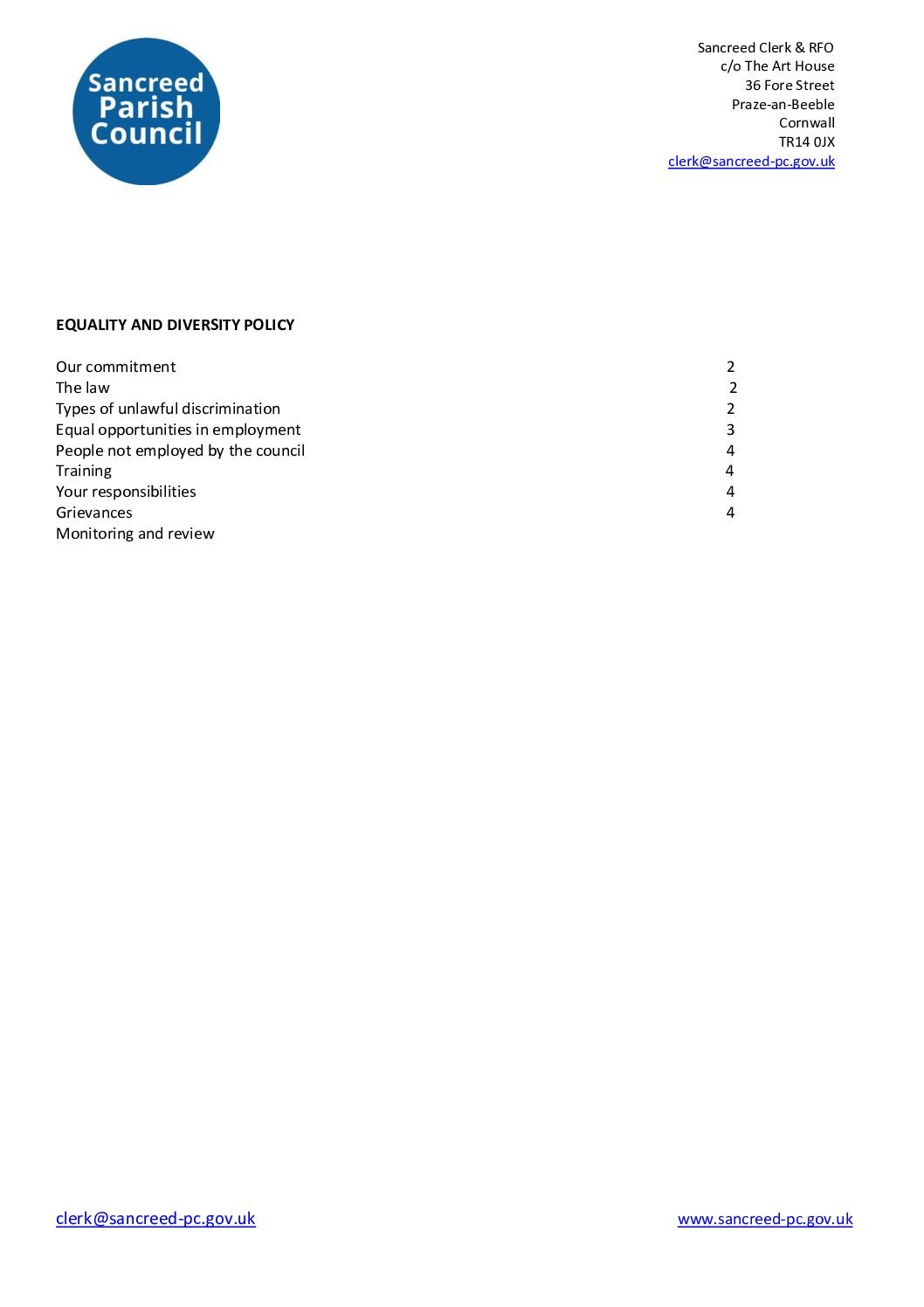SanPC Equality & Diversity Policy