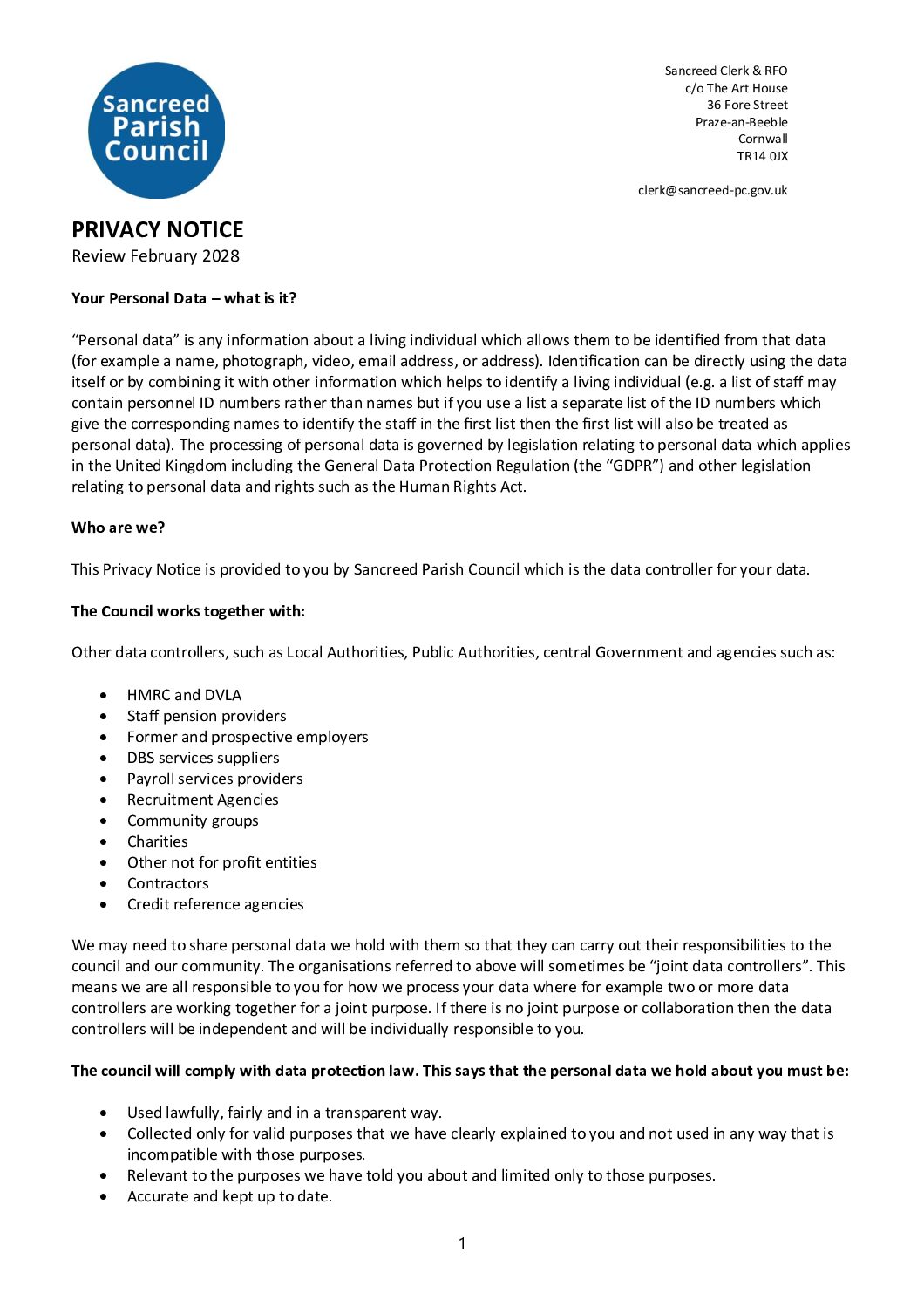 SanPC Privacy Notice