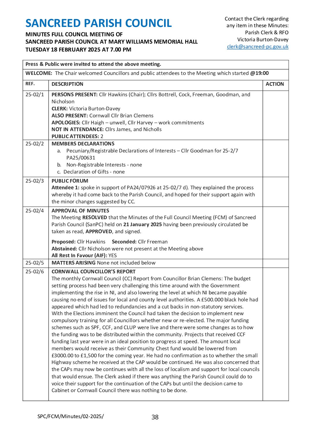 SanPC FCM Minutes 02-2025