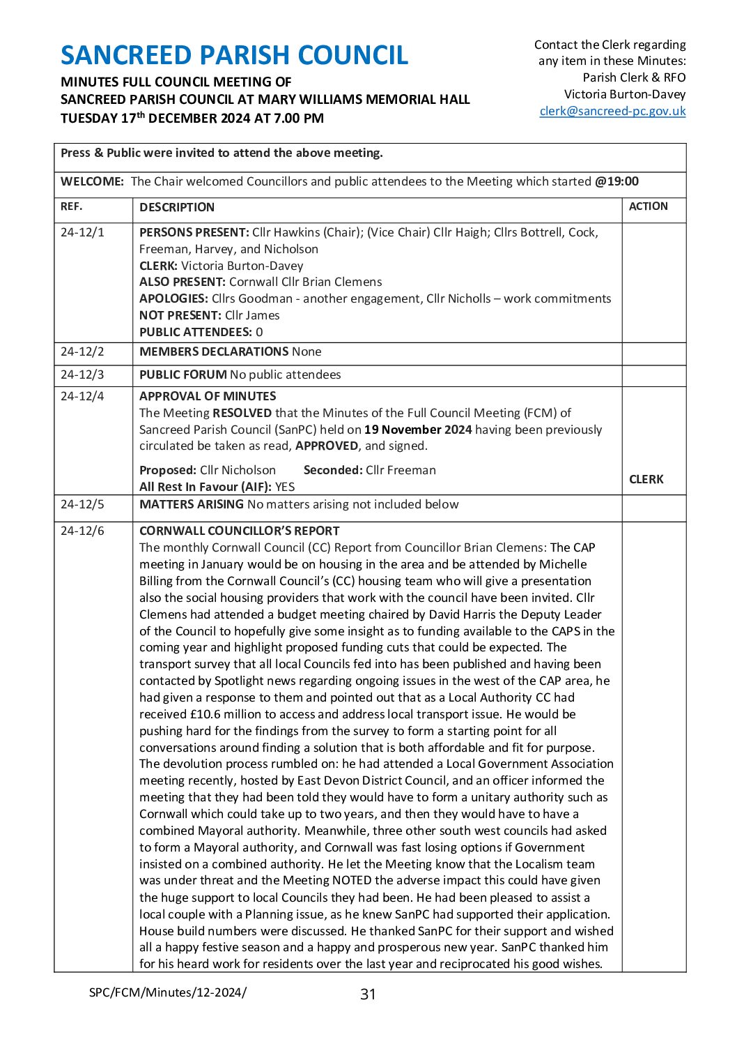 SanPC FCM Minutes 12-2024