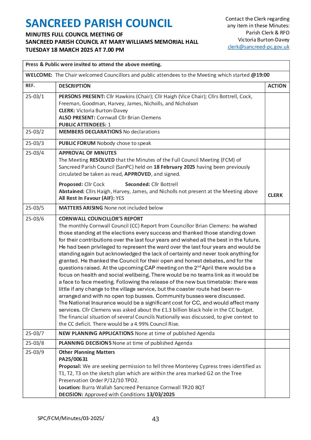 SanPC FCM Minutes 03-2025
